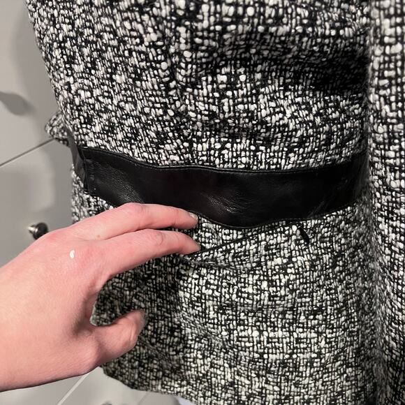 Spenser Jeremy Tweed Zip Front Blazer Jacket Leather Old Money professional work - Picture 6 of 12